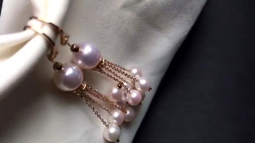 AAAA 6-9mm Akoya Pearl Chandelier Earrings 18k Gold w/ Japanese Certificate